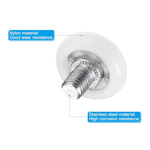 PATIKIL 22mm Drawer Rollers, 4 Set Nylon Positioning Pulleys Small Drawer Pulley Replacement Wheel with Spring Washer and Nut for File Cabinet Slides, White - size: 22mm