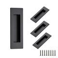 Ravinte 4 Pack Black Sliding Closet Door Handles, Flush Pulls 5.9in Length - color: Black, size: 150mm