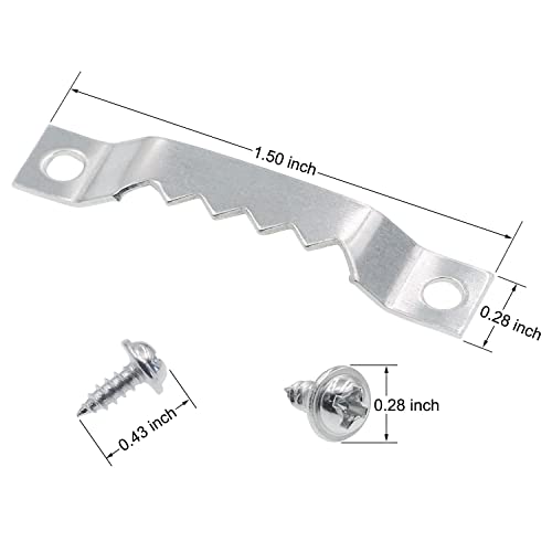 Sawtooth Picture Hangers, 50 pcs Small Picture Hanging Hook, Silver Picture Hangers with Screws Picture Hang Solutions, Picture Hanging Hardware for Paintings, Photos Frame, Artwork, Home Decor, Clock - size: Silver 50 pcs