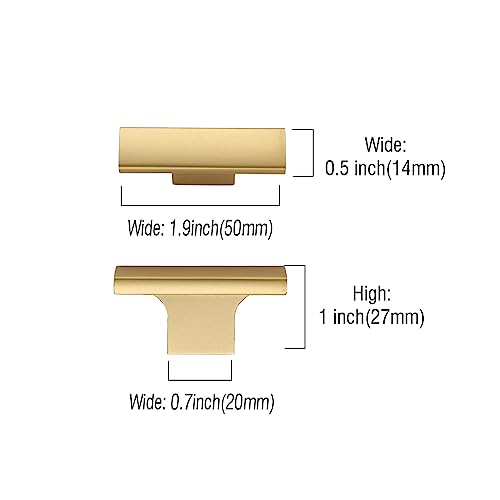 Asidrama 10 Pack Brushed Gold Kitchen Cabinet Knobs - Dresser & Drawer Knobs - Zinc Cabinet Hardware - color: Gold, style: 10 Pack