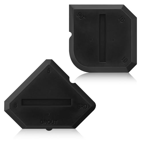 Outus 2 Pieces Caulking Tool Set Silicone Sealant Grout Tool for Kitchen Bathroom Floor Sealant Sealing(Black) - color: Black