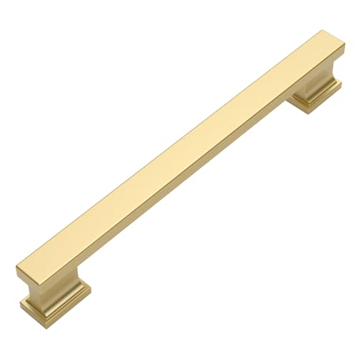 Amerdeco 10 Pack Brushed Gold Cabinet Pulls 5" - color: Brushed Gold, size: 5" hole center