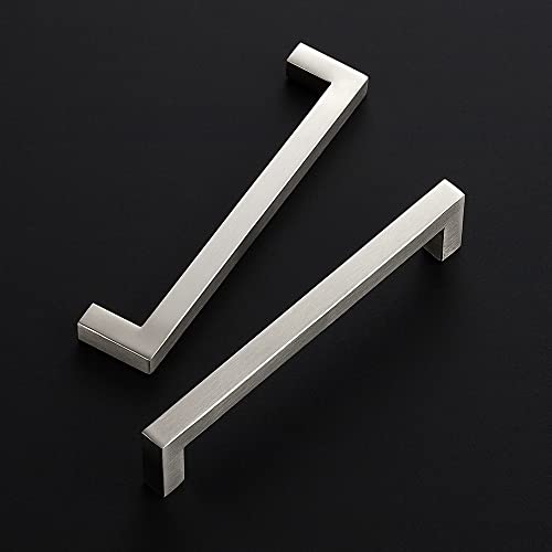 Ravinte Brushed Nickel Cabinet Handles Square Pulls 6-1/4 Inch 30 Pack | Stainless Steel, Square Bar Grip, Drawer Pulls, Kitchen Cabinet Hardware, For Cupboards, Drawers, Dressers, Cabinets - color: Brushed Nickel