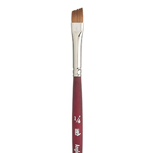 Princeton Velvetouch, Series 3950, Paint Brush for Acrylic, Oil and Watercolor, Angle Shader, 1/4 Inch - size: Size 1/4 inch