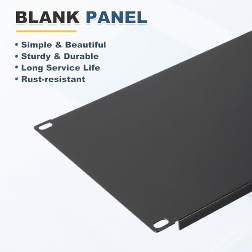 1 Set 4U Blank Panel, Metal Rack Mount Filler Panel Kit with Screws and Nuts for 19 Inches Network Enclosure Server Rack Cabinet Cable Accessories, Black - size: 177.5mm (4U)