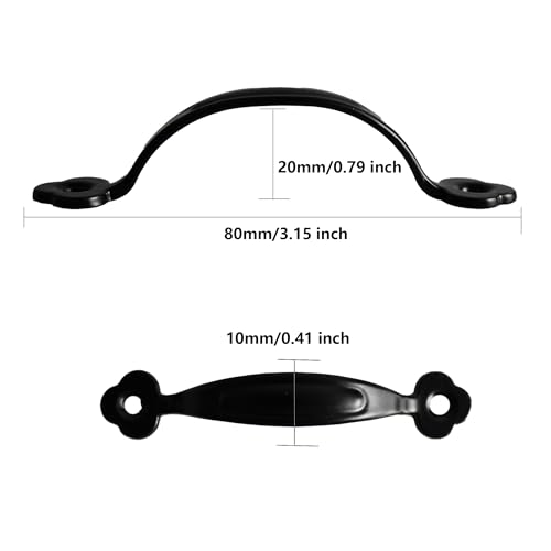 Septe Rustic Door Handles,Pull Handles for cabinets and Drawers,Black 3 Inch Length,with Screws,12Pcs - size: 3 Inch