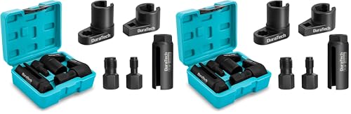 DURATECH 5PCS O2 Oxygen Sensor Socket Thread Chaser Set, 3/8" 1/2" Drive x 7/8" 22mm Oxygen Sensor Remover O2 Sensor Removal Tool Kit (Pack of 2) - size: 5pcs (Pack of 2)