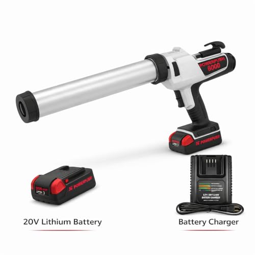PowerPush Cordless Caulking Gun, 1000 lb Force for Contractors 20 oz, 600ml