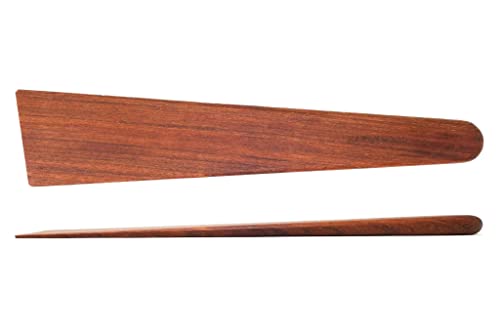 Earlywood 13 inch Handmade Wood Cooking Utensil for Kitchen, Multi-Purpose Scraper and Egg Turner, Cast Iron Scraper and Saute Spatula - Made in USA - Jatoba - size: 13 inch