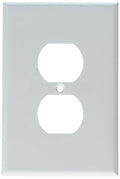 Leviton 001-88103-W Single Gang White Duplex Receptacle Wallplate - color: White, size: Oversized (5 Pack)