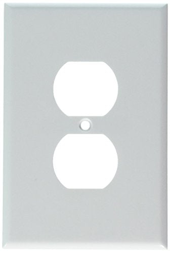 Leviton 001-88103-W Single Gang White Duplex Receptacle Wallplate - color: White, size: Oversized (5 Pack)