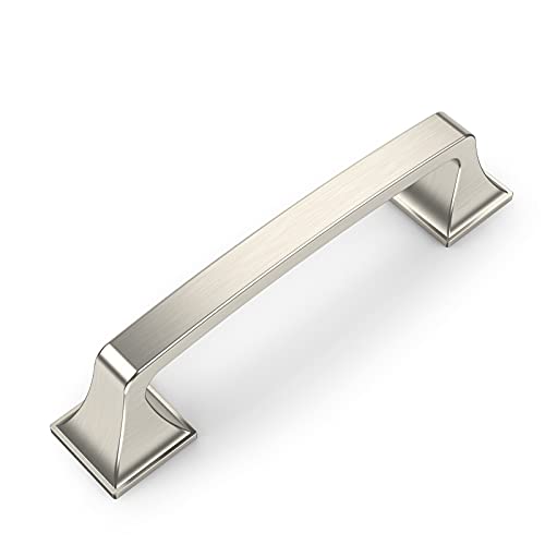 Amerdeco 10 Pack Kitchen Cabinet Handles Brushed Satin Nickel Cabinet Pulls 3.75 Inch(96mm) Hole Center Cabinet Hardware for Bathroom Drawer Pulls Dresser Pulls - color: Brushed Satin Nickel, size: 3.75"/96mm Hole Center