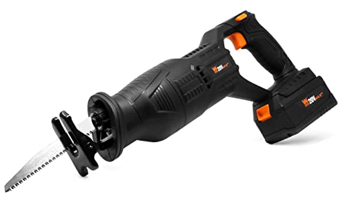 WEN Cordless Reciprocating Saw, Brushless with 20V Max 4.0 Ah Lithium-Ion Battery and Charger (20630) - size: Cordless