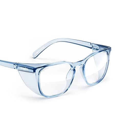Stoggles Square Z87.1 Certified Polycarbonate Safety Glasses, Anti-Fog - color: Sky Blue, size: Medium