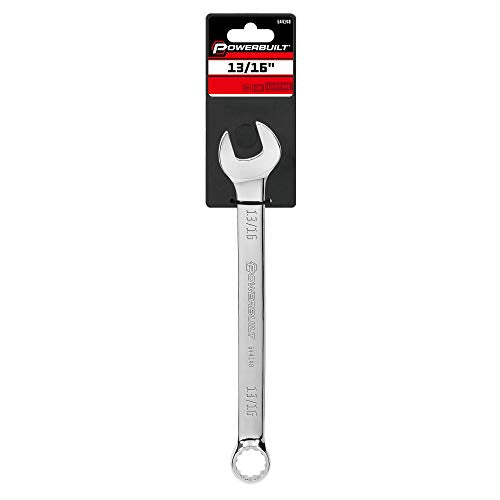 Powerbuilt SAE 13/16-Inch Combination Wrench, 12 Point Double Ended Box and Open End, 15 Degree Offset - 644148 - size: 13/16"