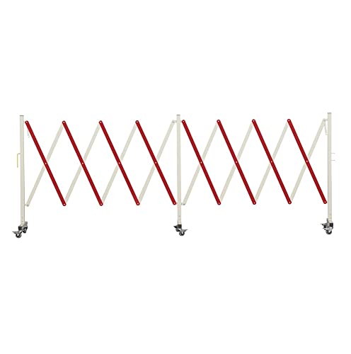 Trafford Industrial 16-Foot Expandable Metal Barricade, Red & White Gate - size: 16 feet, Red and White