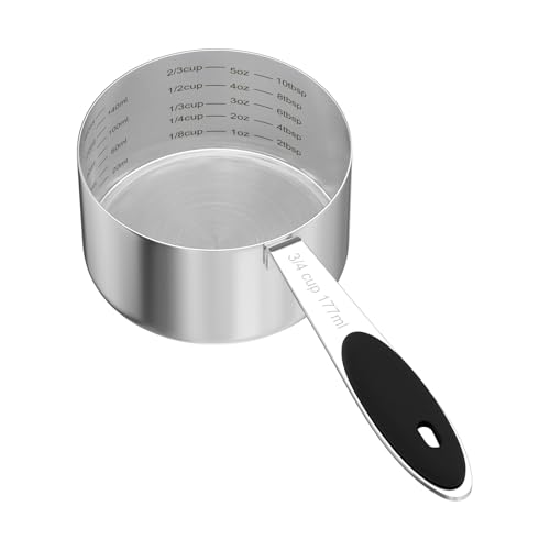 1PCS 3/4CUP(177ml) Dog Cat Food Scoop, Measuring Cup with Inner Scale - size: 3/4 cup