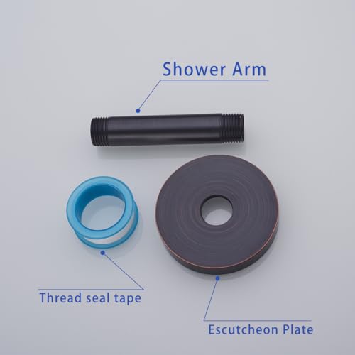 Wall Mounted Stainless Steel Shower Arm Shower Head Extension Pipe Bathroom Accessories 4 Inch Oil Rubbed Bronze,SW-RD91038-4-ORB. - color: Circular Flange-4" Oil Rubbed Bronze