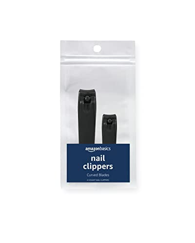 Amazon Basics Toenail and Fingernail Clipper Set, Nail Clippers, Grooming Tool, Black