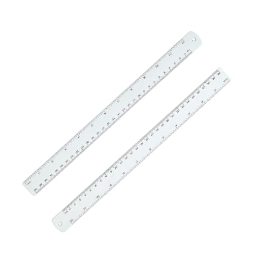 Unjoo Stainless Steel Ruler, 2-Pack, 12 Inch/30 cm Dual Scale Ruler - size: 12 inch 2 pack