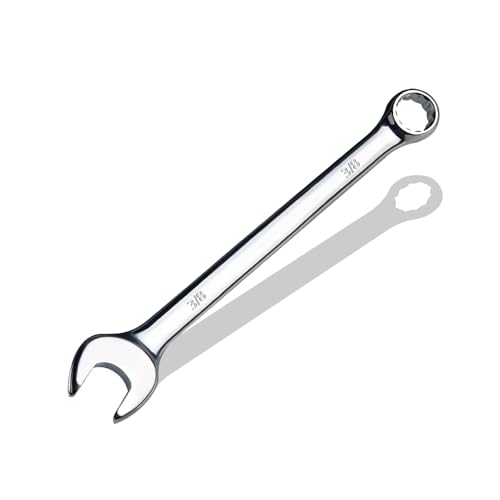 3/8" SAE Combination Wrench, CR-V Steel with Mirror Polish, 12-Point Design, 15-Degree Offset, Perfect for Auto Repair, Household, Car & Truck Emergency - size: 3/8"