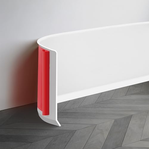 32.8Ft Vinyl Baseboard Molding Trim, Flexible Peel and Stick Wall Base with Self-Adhesive Backing, Waterproof Cove Base, Wall Protection & Floor Gap Covering, White (W:1.97'') - size: 32.8FT X 1.97 IN