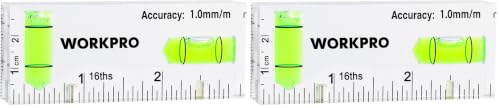 WORKPRO 3 Inch Magnetic Pocket Level (Pack of 2) - size: 3 Inch (Pack of 2)