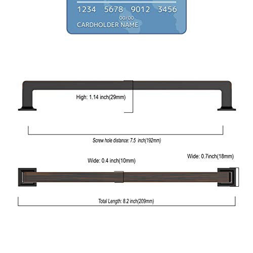 9BUILD 10 Pack 7.5 Inch Oil Rubbed Bronze Cabinet Pulls,Kitchen Hardware - color: Oil Rubbed Bronze, size: 7.5"/192MM Hole Center