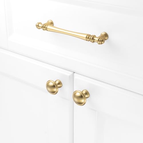 KOOFIZO 30 Pack 5 in Brushed Gold Cabinet Pulls, Gold Drawer Handles P30 - color: Brushed Gold, size: 5" CC - 30Pcs