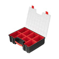 INTERTOOL Hardware Organizer with 8 Deep Removable Bins - Small Parts Storage Tool Box for Nuts, Bolts, Screws, Nails - 16.5" x 13" x 4.5" - Portable Handle Transparent Lid with Locks BX08-4034 - style: 8 Removeable Bins, Deep