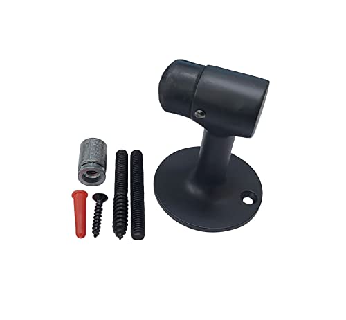 QCAA Solid Brass Door Stop, 3" Height, Matte Black, 2 Pack, Made in Taiwan - color: Matte Black (3"), size: 2 Pack