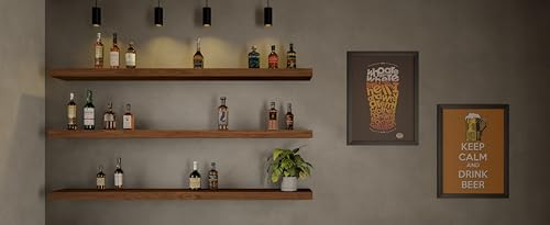 ROGMARS 60 Inches Long Walnut Floating Shelves - color: Walnut, size: 60 Inch set of 3