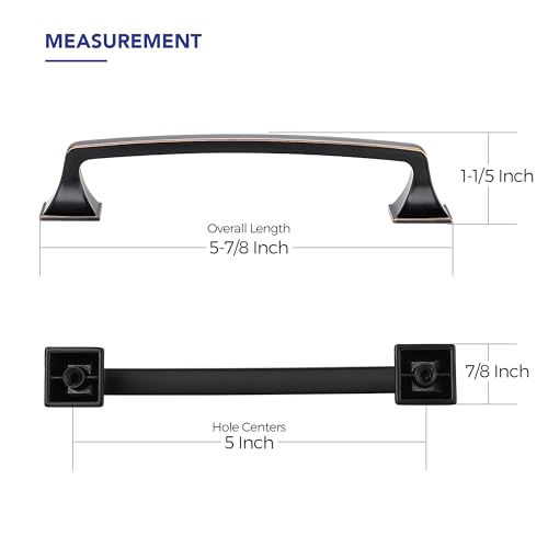 30 Pack Kitchen Cabinet Handles 5 Inch Oil Rubbed Bronze Cabinet Pulls - color: Oil Rubbed Bronze, size: 5 Inch Hole Centers