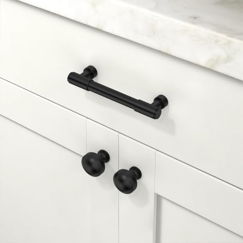 10 Pack Matte Black Cabinet Pulls 3.75 Inch(96mm) Kitchen Cabinet Handles Cabinet Hardware for Drawer Pulls - color: Matte Black, size: 3.75" Hole Center