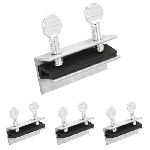 "Nuk3y Sliding Window Security Locks with Rubber Gasket (Aluminum, 4 Pack)" - color: Aluminum, size: 4 Pack