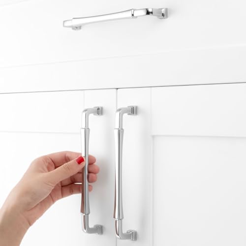 6-1/4 Inch Polished Chrome Cabinet Pulls and Handles 10 Pack 3175 - color: Polished Chrome, size: 6-1/4 In Hole Distance