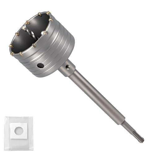 Professional 3-1/2" (90mm) Concrete Hole Saw with 220mm SDS Plus & Dust Bag - size: 3-1/2" (90mm)