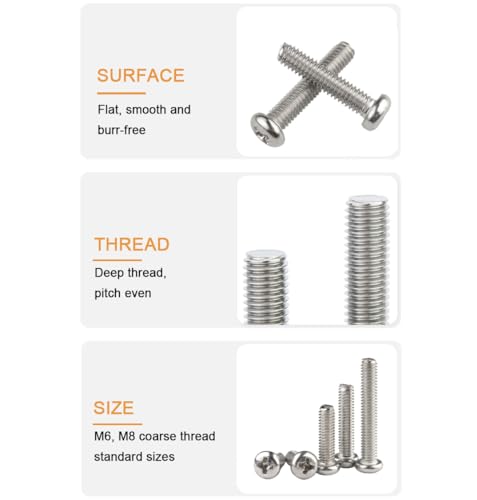 20pcs 1/4-20 x1-1/2 Pan Head Machine Screws, Phillips Drive, 304 Stainless Steel 18-8, Bright Finish, Fully Machine Thread - size: 1/4 x 1-1/2 Inch(20pcs)