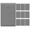 ENERLITES Blank Device Wall Plate, Jumbo Blank Cover, Gloss Finish, Oversized 1-Gang 5.5" x 3.5", Polycarbonate Thermoplastic, 8801O-GY-10PCS, Gray, 10 Pack - color: Gray, size: Over-Size