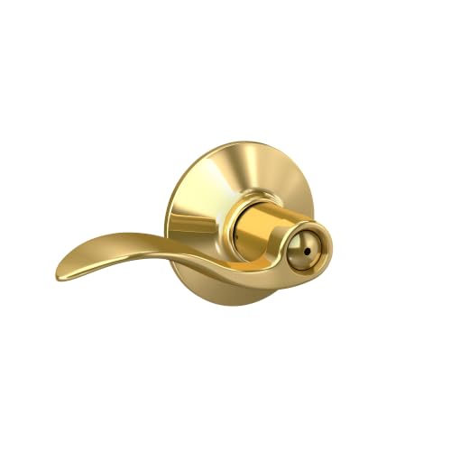 SCHLAGE Accent Bed/Bath Privacy Door Handle with Lock, Bright Brass - color: Bright Brass, size: 1 Pack