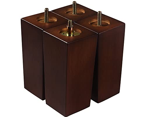 6 Inch Couch Legs for Furniture Set of 4, Square Wooden Furniture Legs - size: 6 Inch