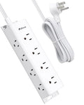 Surge Protector Power Strip, 12 Wide Spaced Multi Outlets, Wall Mount - color: White, size: 5 FT