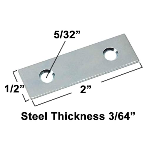 Zinc Plated Steel Mending Plate 1/2" x 2" (10 Pack) with 20 pcs 1/2" x 4 Gauge Flat Head Phillips Screws