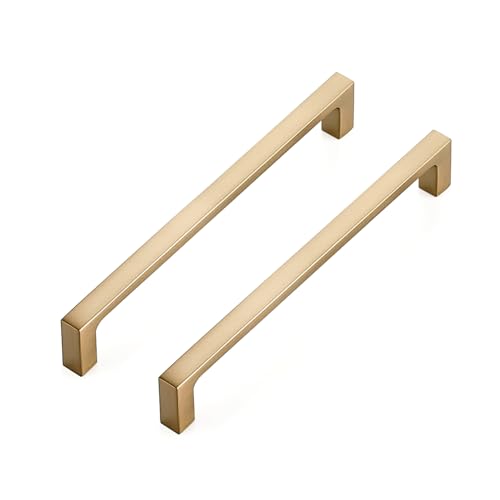 Ravinte Champagne Bronze Kitchen Square Cabinet Handles 6-1/4 Inch 10 Pack - size: 6-1/4 Inch hole
