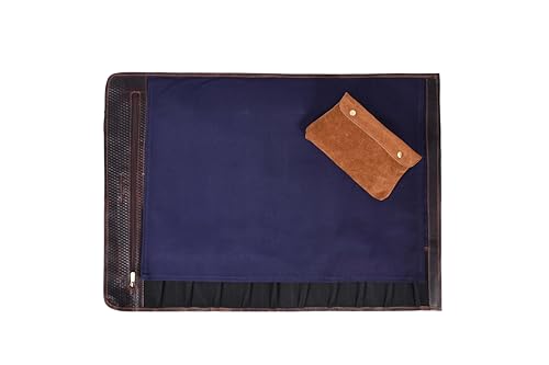 Leather Knife Roll Storage Bag, Elastic and Expandable 10 Pockets, Adjustable/Detachable Shoulder Strap, Travel-Friendly Chef Knife Case (Navy Blue, Canvas) - color: Navy Blue