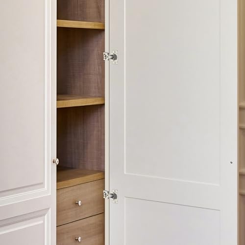 Satin Nickel Cabinet Hinges, 1/2 Inch Overlay, 10 Pack(5 Pairs) | Stainless Steel Build, Soft Close Concealed Hinge, 3D Self-Closing Adjustment, Face Frame Door Fit, Kitchen Cabinets - size: 1/2 inch overlay