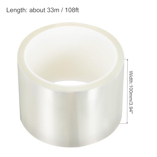 uxcell Clear Heat Tape, 1 Roll 100mmx33m 108ft High Temperature Heat Resistant Tape for Sublimation,Heat Vinyl Press,Heat Transfer, Circuit Board, No Residue - color: Clear, size: 100mmx33m