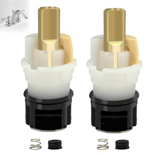 Upgraded RP25513 Faucet Stem Assembly Kit for Delta Two Handle Faucet | With RP24096 Cartridge RP4993 Seat and Spring RP24097 1/4 Turn Stop, 2 Pack