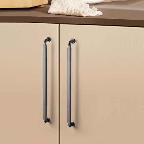 12 Pack Black Zinc Alloy Cabinet Handles - 5''(128mm) Hole Center Cabinet Pull Hardware for Bedroom, Kitchen L101 - color: Black, size: 5'' Hole Center