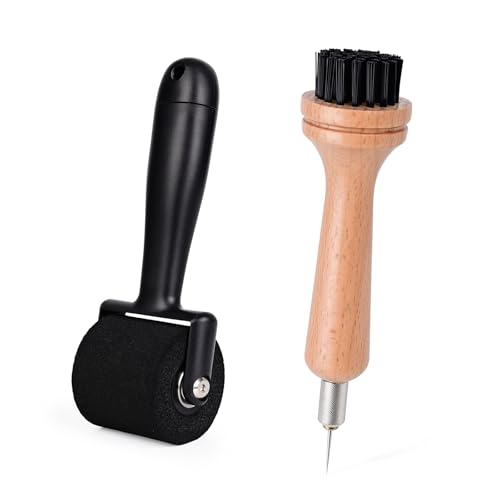 EHDIS Vinyl Wrap Roller Car Wrap Tools Sponge Wallpaper Roller Tool 2 in 1 Rivet Brush Applicator with Weeding Pin Pen for Adhesive Vinyl,Graphics Reflective Film on Rivets